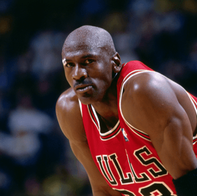Michael Jordan in a Chicago Bulls jersey